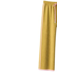 Pantalones Deportivos Casuales de Pierna Ancha para Mujer, Personalizados, de Polialgodón, con Cintura Elástica y Cordón Ajustable, con Rayas Laterales en Contraste - Product Image 2