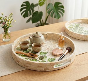 Custom Shape Shell <b>Mosaic</b> MOP Inlay Work Serving Tray Best Design for Arabic Home Decor B2B wholesale Supply - Product Image 2