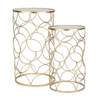 Juego de Mesas Nido Extensibles de Acero Inoxidable Decorativas Modernas de Alta Gama con Superficie Texturizada con Recubrimiento en Polvo para Sala de Estar de Lujo