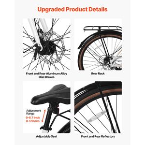 Lightweight Aluminum <b>Frame</b> Hybrid <b>Bike</b> 700c Wheel Commuter Urban Bicycle for Men and Women for Adults - Product Image 4