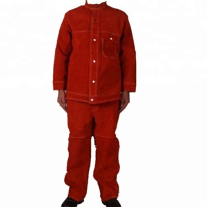 Traje de Soldadura de Cuero Vacuno Resistente a Altas Temperaturas, Protección Corporal Resistente a la Radiación y Vapores para Seguridad - Product Image 1