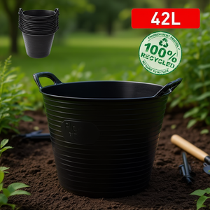 Secchio in Gomma 42L in Plastica Riciclata per Uso Giardino Ecologico - Product Image 3