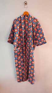 Robe kimono en coton imprimé pour femme, longue tenue de plage, col en V, manches longues, séchage rapide, imprimé magnifique, kimono toutes saisons - Product Image 2