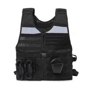 Gilet de sécurité tactique réglable pour hommes, haute qualité, 100% polyester, robuste, avec plusieurs poches, pour agents de sécurité - Product Image 1