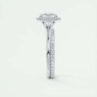 Bague de fiançailles artisanale avec halo de diamants de laboratoire taille coussin de 2,10 carats et halo caché serti à la française en or blanc 14 carats