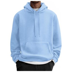 Sweat à capuche pour homme, vêtement d'hiver, coupe oversize, en coton mélangé, épaules tombantes, streetwear personnalisé, design épais et chaud - Product Image 1