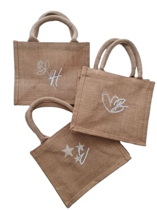 Reusable Laminated Jute <b>Tote</b> <b>Bag</b> - Eco, Custom Printed Logo, Bamboo Handle, Sustainable Shopping Option - Product Image 3