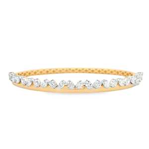 Wholesale Oval Lab Grown Diamond Bangles 14K 18K Solid Gold Hinged <b>Cuff</b> Everyday Wear Solitaire Stacking <b>Bracelets</b> Factory Price - Product Image 1