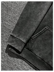 เสื้อฮู้ดดี้ทรงโอเวอร์ไซส์สไตล์สตรีทแวร์สำหรับผู้ชาย ล้างสีแบบแอซิดวอช เนื้อผ้าหนา ใส่สบาย เหมาะสำหรับออกกำลังกาย ทรงบ็อกซี่ แฟชั่นฤดูหนาวสไตล์คนเมือง - Product Image 2