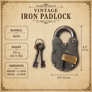 SHUBHAM - Placa Decorativa para Puerta con Cerradura de Combinación de Latón Vintage, con Llaves de Metal, Estilo Antiguo para Decoración del Hogar - Product Image 6