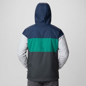 Chaqueta Cortavientos con Capucha para Hombre, Diseño Color Block, Ligera, Resistente al Agua, Cierre Completo, para Deportes al Aire Libre, Running y Uso Casual - Product Image 5