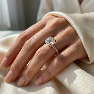 Bague en or 14K 10K avec diamant de laboratoire 3,08 carats, taille brillant rond, légère, unique, pièce de mode pour femme - Product Image 1