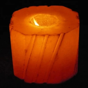 ขายส่งเชิงเทียนเกลือหิมาลัยแท้ 100% คุณภาพสูง รูปทรงสี่เหลี่ยม แกะสลักลายเฟิงสุ่ย สไตล์แห่งความรัก งานฝีมือธรรมชาติ รับสั่งทำ - Product Image 2