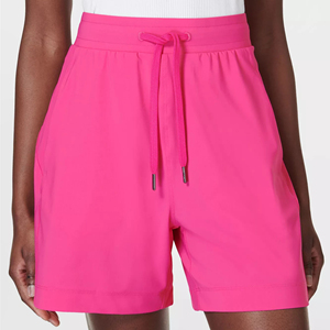 High Waist Women's Shorts Elastic Waist Polyester/Nylon Casual Loose Fit Breathable Summer <b>Lounge</b> Bottoms Women's Shorts - Product Image 2