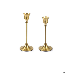 Best Selling Square Gold Silver Metal Candle Stand Handmade Lotus Design for Wedding Medium <b>Large</b> Size - Product Image 2