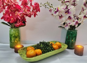 ถ้วยแป้งทรงสี่เหลี่ยมขนาดใหญ่สีเขียวทำจากไม้มะม่วงแบบเรียบง่ายของตกแต่งทำด้วยมือ100% ใส่เทียนขี้ผึ้งธรรมชาติที่ว่างเปล่า - Product Image 4