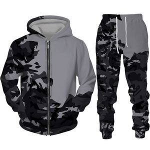 High Quality Eco-Friendly 100% Cotton Winter Streetwear Casual Fleece Sweatshirts Sweatpants Tracksuits Set Custom <b>Men</b> Regular - Product Image 5