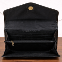 Portefeuille Bohème en Cuir Véritable Effet Peau de Vache pour Femme, Pochette Western Façonnée, Motif à Carreaux Cowgirl avec Dragonne et Pierre Turquoise
