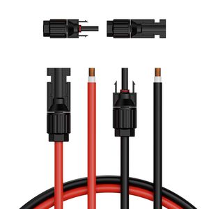 Cavo di prolunga per pannello solare rosso nero da 50 piedi 10AWG connettori maschio femmina 6mm ² cavo fotovoltaico per pannelli solari RV domestici (Set - Product Image 1