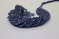 Cuentas facetadas de tanzanita natural de 4 mm, 16 pulgadas, corte excelente, alta calidad, peso personalizable, joyería de tienda india de gemas