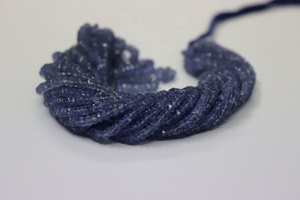 ลูกปัดแทนซาไนต์ธรรมชาติทรงรอนเดลเหลี่ยมเพชรพลอย ขนาด 4 มม. ความยาว 16 นิ้ว สีฟ้า คุณภาพสูง ขายส่งสำหรับทำเครื่องประดับ - Product Image 2