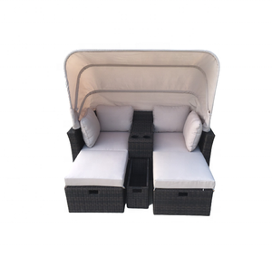 DS00024 Tumbona moderna cuadrada de ratán y acero para exteriores, no plegable, con cojín de poliéster, directamente de fábrica en Vietnam - Product Image 4