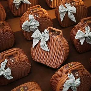 New custom women's bag rattan woven <b>box</b> old-fashioned <b>storage</b> <b>box</b> Republican style handbag - Product Image 1