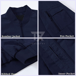 New Fashionable Design <b>Men's</b> Bomber <b>Jacket</b> 100% High Quality Trendy Eco-Friendly Breathable <b>Canvas</b> Stand Winter Wholesale Price - Product Image 6