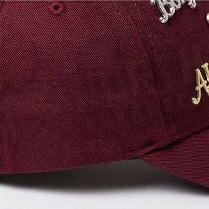 Maroon Baseball Cap With Applique Embroidery Bonjour <b>Cat</b> Heart Logo Adjustable Brim 6-Panel Hat Unisex Fashion Casual - Product Image 5