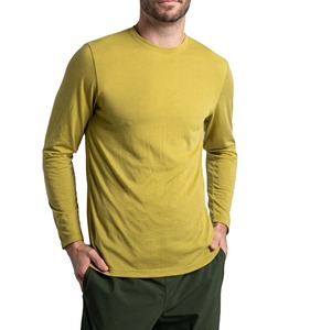 เสื้อยืดแขนยาวผู้ชาย ผ้าฝ้าย 100% คอโอ ทรงปกติ สีพื้น ระบายอากาศได้ดี เสื้อยืดลำลองสำหรับผู้ชาย - Product Image 5