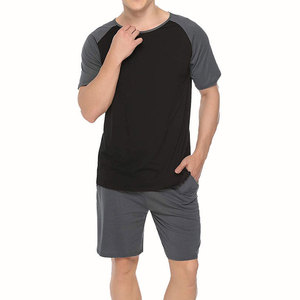 Hot Sale New Arrival Men's Summer Casual <b>Twin</b> <b>Set</b> Short Sleeve T-Shirts & Shorts 100% Cotton Breathable - Product Image 1