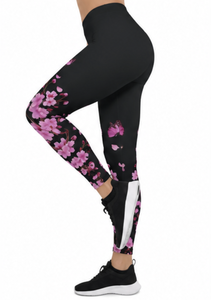 Leggings de yoga taille haute à imprimé floral personnalisés pour femmes, extensibles, pour fitness, entraînement, course à pied, gym, vêtements de sport, pantalons de compression - Product Image 4