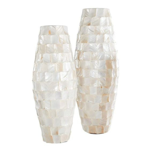 Luxury Bone Inlay Flower <b>Vase</b> Handmade Mother of Pearl Shell <b>Mosaic</b> <b>Vases</b> Modern Capiz Inlay Floor <b>Vase</b> for Living Room Decor - Product Image 4