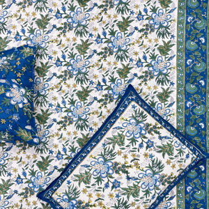 Jaipur Hand Block Printed Cotton Flat King Size Bedsheet 3 <b>PC</b> <b>Set</b> Non Toxic Dyes Soft Breathable Durable Eco-Friendly All Season - Product Image 1