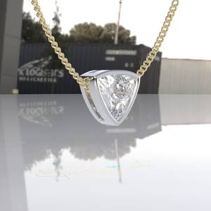 Trillion Cut Moissanite 1.2CT <b>Solid</b> 14K <b>Gold</b> Christian Luxury Party <b>Pendant</b> Necklace with Rope Chain - Product Image 6
