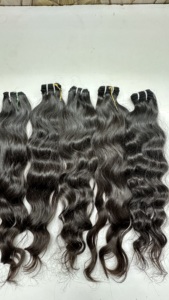 Extensions de cheveux indiens Remy ondulés naturels, double trame, tissage machine, pré-collées, pour toutes les couleurs - Product Image 4