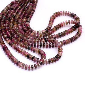AAA+ Tourmaline 7mm-8mm Heishi Faceted Beads Natural Bio Tourmaline Semi Precious Gemstone Wheel Tyre <b>Spacer</b> Beads For Jewelry - Product Image 3