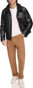 Chaqueta de Cuero Genuino de Invierno de Alta Calidad, Chaqueta de Cuero Negra Cálida y Moderna para Venta en Línea - Product Image 5