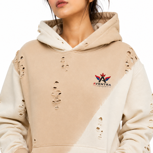 Sudadera con Capucha para Mujer, Estilo Desgastado, Tela de Felpa Suave, Efecto Lavado, Ajuste Cómodo, Bolsillo Canguro, Capucha Ajustable, Moda Casual - Product Image 5