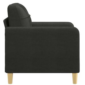 Fauteuil individuel en tissu noir (100 % polyester) pour salon, avec structure en métal et textilène, au design élégant - Product Image 4