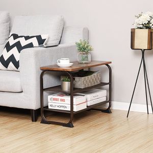 Industrial 3-Tier Shoe Rack <b>Bench</b> with Wood Top and Steel Frame, Entryway Storage Shelf for Hallway and Living Room - Product Image 4