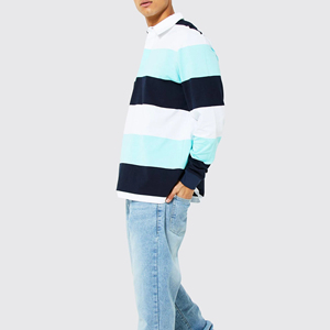 Custom High Quality Fashion <b>Long</b> <b>Sleeve</b> <b>Polo</b> T <b>Shirts</b> Collar Rugby Striped <b>Polo</b> <b>Shirt</b> for <b>Men</b> Sportswear Rugby <b>Polo</b> <b>Shirts</b> - Product Image 5