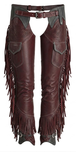 Chaps de Cuero para Hombre, Estilo Inglés, de Cintura Alta, de Cuero Genuino de Vaca, con Flecos, para Equitación, Cierre de Hebilla - Product Image 2