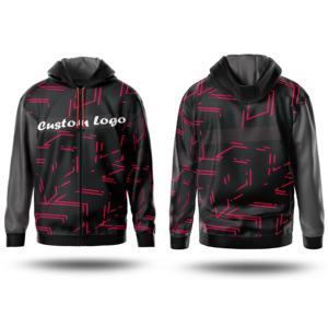 เสื้อฮู้ดซิปซับลิเมชั่นสำหรับผู้ชาย แห้งเร็ว เหมาะสำหรับฤดูหนาว ระบายอากาศได้ดี ผลิตจากโพลีเอสเตอร์/คอตตอน แห้งเร็ว  สีและโลโก้สั่งทำได้ คุณภาพสูง - Product Image 6