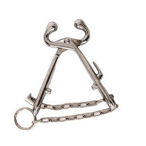 Pinzas para nariz de vaca de acero inoxidable, soporte para toros con cadena, abrazadera para nariz de cabra - Product Image 1