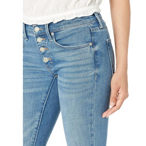 Última Tendencia en Jeans Ajustados de Alta Calidad para Mujer, Pantalones Casuales de Mezclilla Azul Claro Lavado con Logotipo en la Cintura - Product Image 4