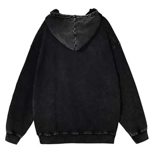 Custom 380GSM <b>Fleece</b> Heavy Weight Oversized Hoodie Vintage Boxy Fit Acid Wash Unisex Mock Neck Sweatshirt Cotton Blended Hoodie - Product Image 2