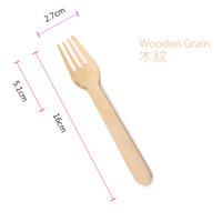 Forchetta in Legno Tairchu 16cm Ecologica Biodegradabile Sicura per Alimenti Senza Rivestimento in Plastica per Sushi Noodles Patatine Scatole di Carta
