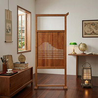 Paravent pliant en teck de style Japandi minimaliste, design moderne et durable pour salon et usage domestique