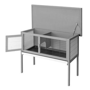 Pollaio in legno grigio impermeabile a un piano da 36 pollici per animali domestici e pollame, con spazio per conigli e gabbie - Product Image 4